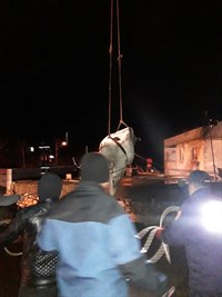 İki Duvar Arasına Sıkışan Büyükbaş Havyan Kurtarıldı