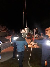 İki Duvar Arasına Sıkışan Büyükbaş Havyan Kurtarıldı
