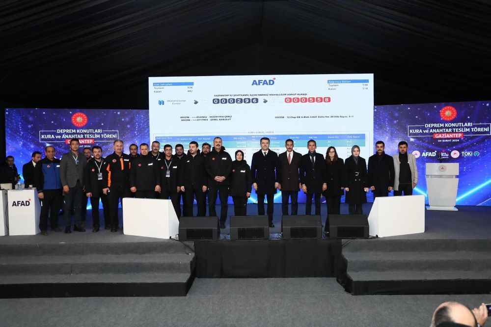 İslahiye İlçesinde il geneli hak sahiplerine kalıcı konut kura çekimi proğramı gerçekleştirilmiştir